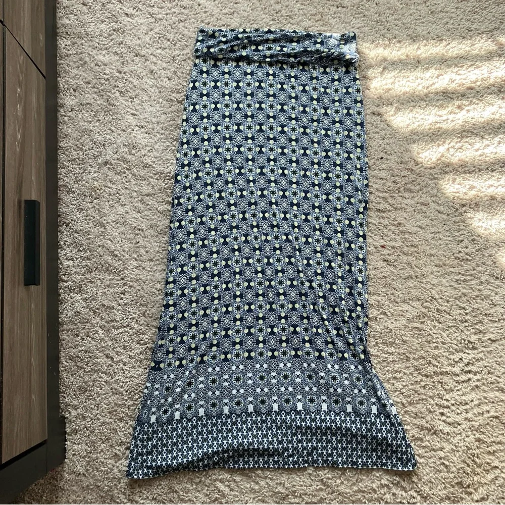 Max edition maxi skirt size S blue yellow white floral boho pattern - Picture 1 of 3